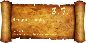 Breyer Tünde névjegykártya
